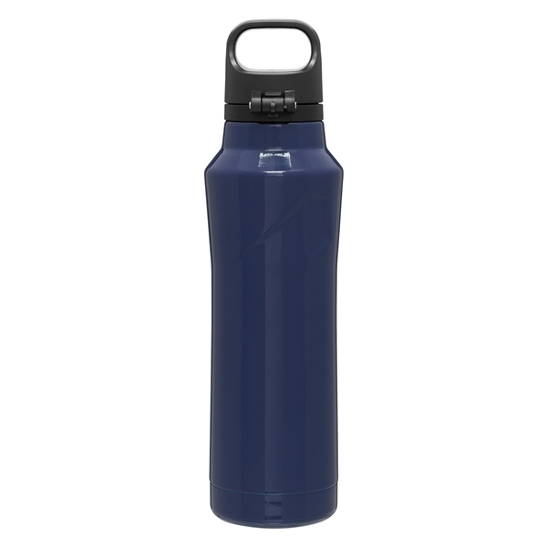 aerial view a blue h2go houston 20.9 oz vacuum insulated stainless steel bottle with push - button lid - blue, image 4 of 9