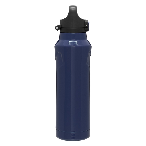 aerial view a blue h2go houston 20.9 oz vacuum insulated stainless steel bottle with push - button lid - blue, image 5 of 9