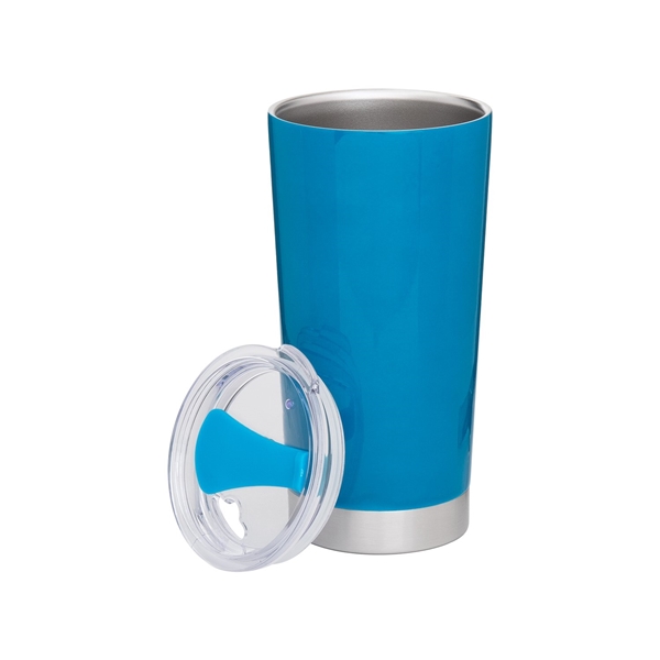 aerial view a neon blue frost vacuum stainless steel travel tumbler 20 oz, image 6 of 6