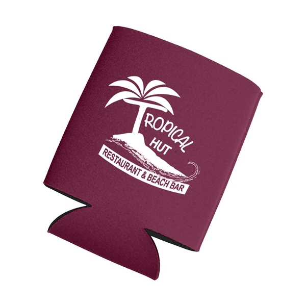 aerial view a burgundy kan tastic foam pocket can holder, image 4 of 4