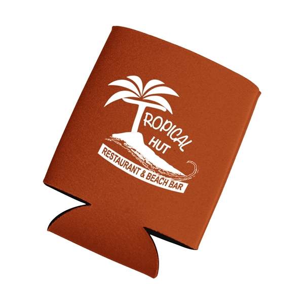 aerial view a burnt orange kan tastic foam pocket can holder, image 4 of 4