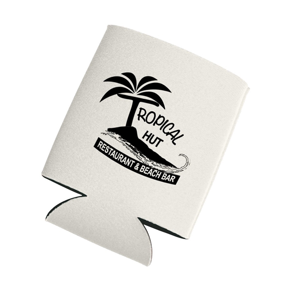 aerial view a white kan tastic foam pocket can holder, image 4 of 4