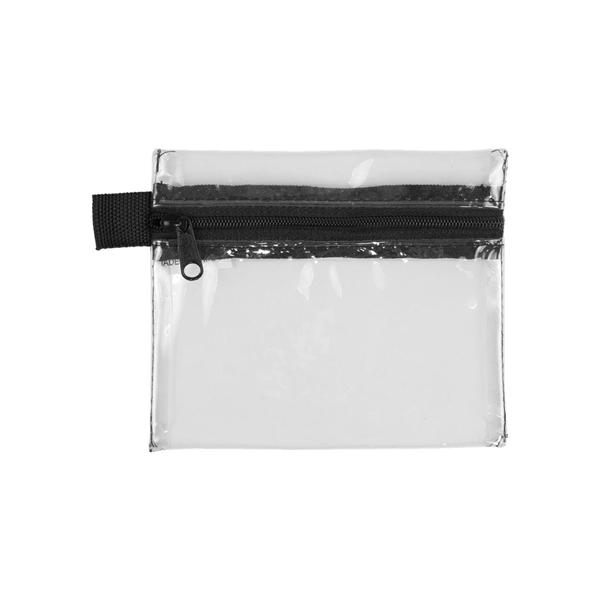 aerial view a clear vinyl 5 w x 4-1/4 h - maui small zipper storage pouch, image 2 of 3