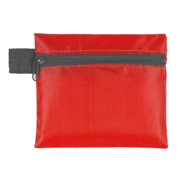 aerial view a red 5 w x 4-1/4 h - small zipper storage pouch, image 2 of 3