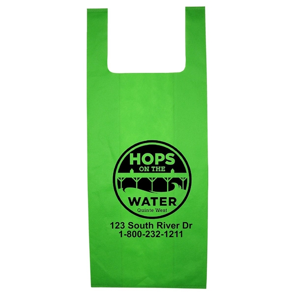 aerial view a lime green everyday grocery bag, image 2 of 4