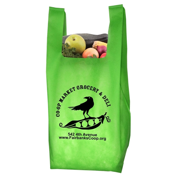 aerial view a lime green everyday grocery bag, image 4 of 4
