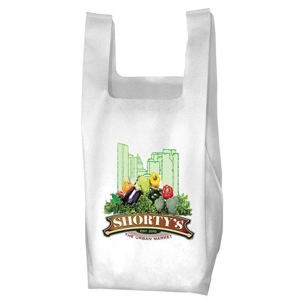 aerial view a white everyday grocery bag, image 3 of 3