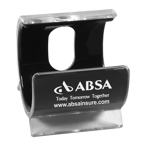 aerial view a black phone throne cell phone and tablet stand, image 2 of 2