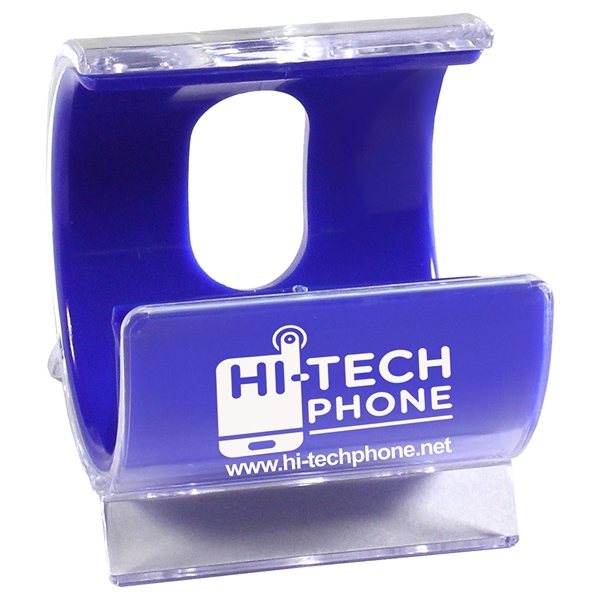 aerial view a blue phone throne cell phone and tablet stand, image 2 of 4