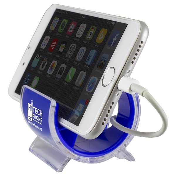 aerial view a blue phone throne cell phone and tablet stand, image 4 of 4