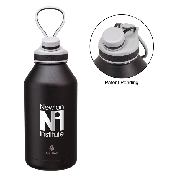 aerial view a black manna(tm) 64 oz ranger steel bottle, image 6 of 6