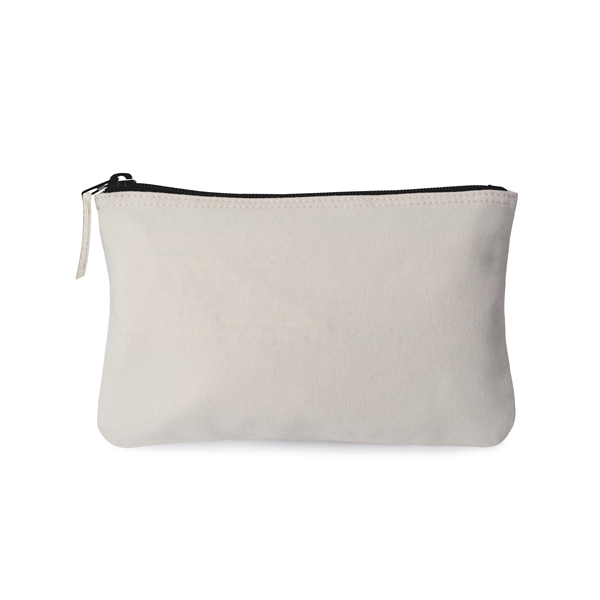 aerial view a natural avery cotton zippered pouch natural, image 2 of 9