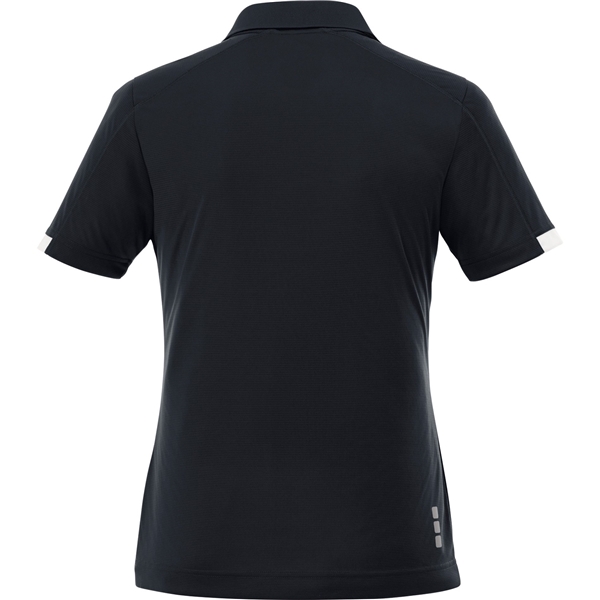 aerial view a navy/white (575) womens kiso short sleeve performance polo, image 3 of 5