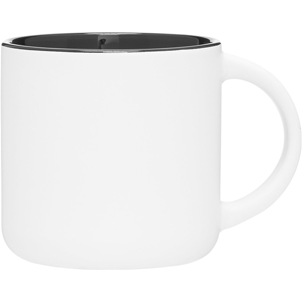 aerial view a matte white/black 14 oz minolo mug - matte white - black, image 2 of 5