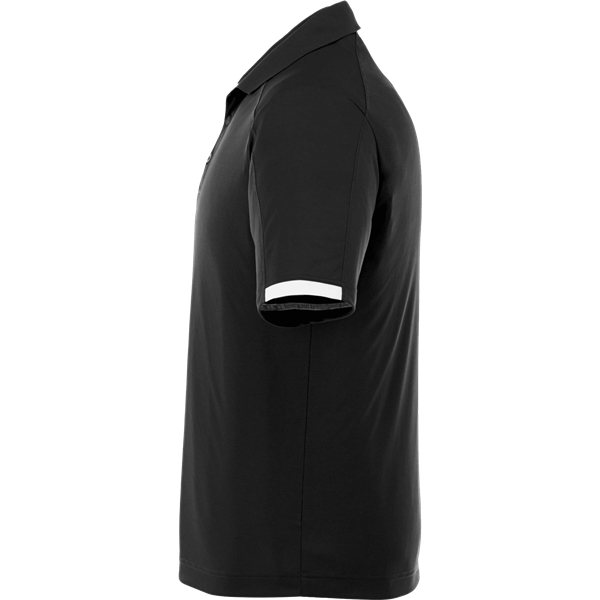 aerial view a black/white (995) mens kiso short sleeve performance polo, image 4 of 5