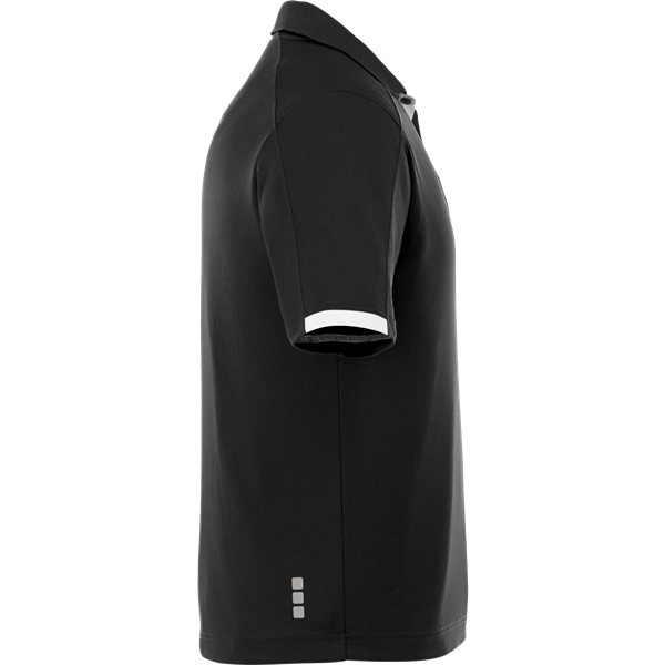 aerial view a black/white (995) mens kiso short sleeve performance polo, image 5 of 5