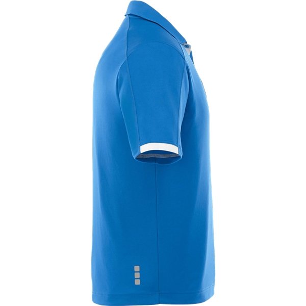 aerial view a olympic blue/white (431) mens kiso short sleeve performance polo, image 5 of 5