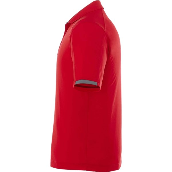 aerial view a red steel grey (356) mens kiso short sleeve performance polo, image 4 of 5