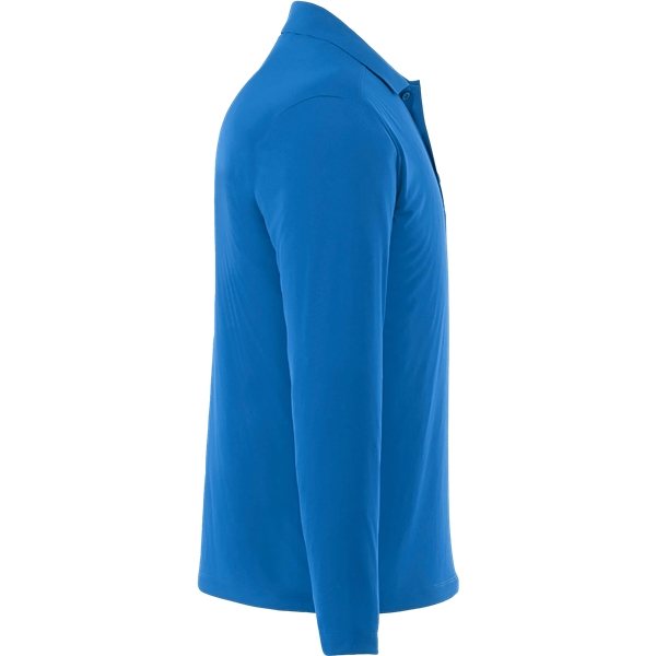 aerial view a olympic blue mens mori long sleeve performance polo, image 4 of 4
