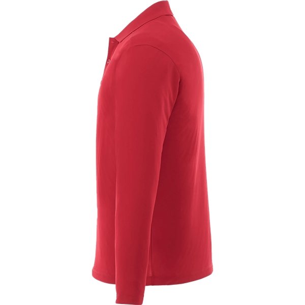 aerial view a team red mens mori long sleeve performance polo, image 3 of 4