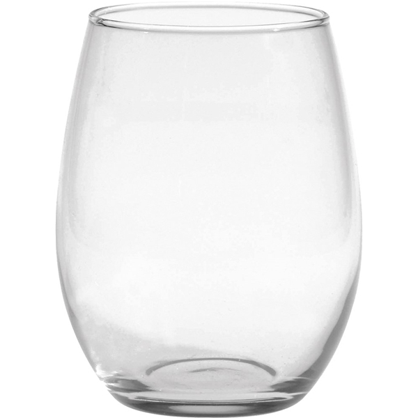 aerial view a clear moderne glass co - deep etched 21 oz stemless white wine glass, image 2 of 2