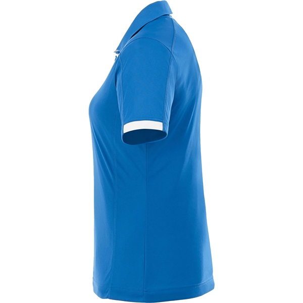 aerial view a olympic blue/white (431) womens kiso short sleeve performance polo, image 4 of 5