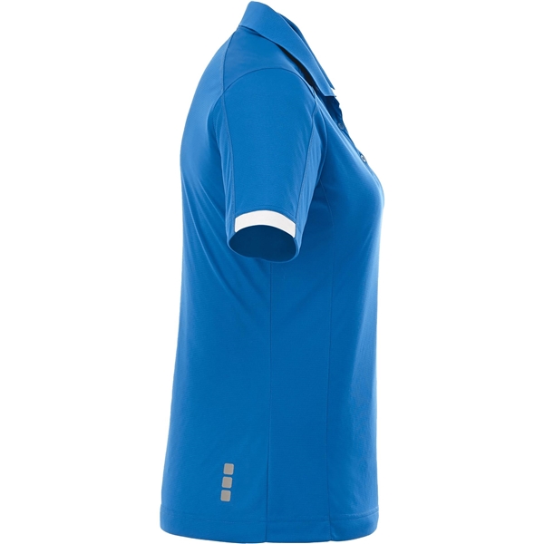 aerial view a olympic blue/white (431) womens kiso short sleeve performance polo, image 5 of 5