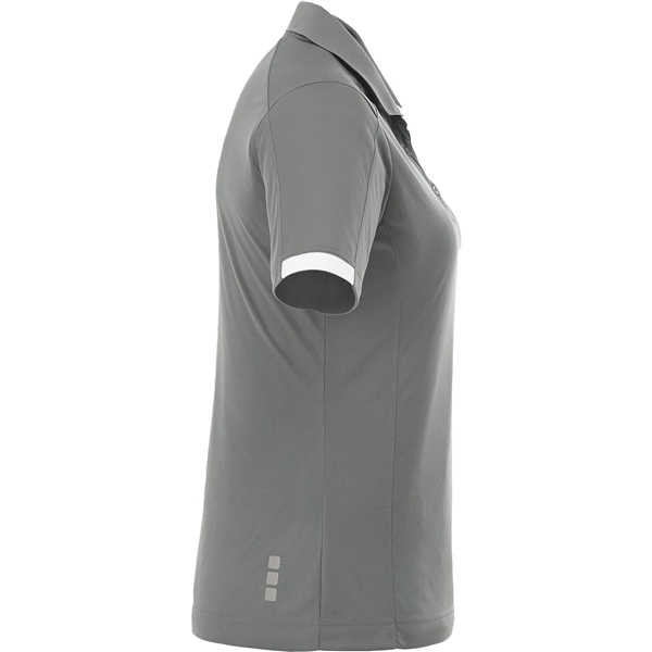 aerial view a steel grey/white (945) womens kiso short sleeve performance polo, image 5 of 5