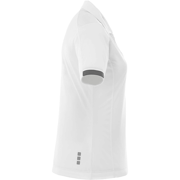 aerial view a white/steel grey (125) womens kiso short sleeve performance polo, image 5 of 5