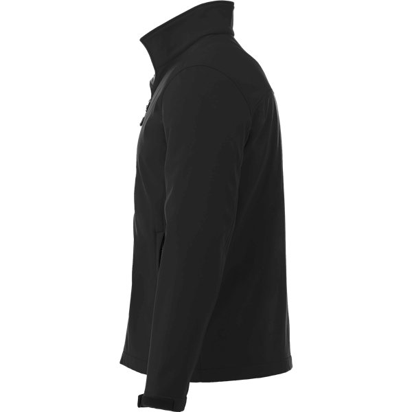 aerial view a black (995) mens maxson softshell jacket, image 3 of 4