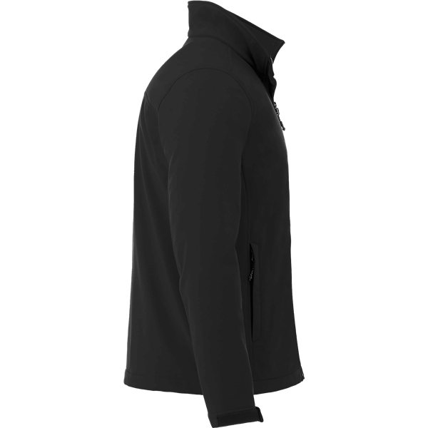 aerial view a black (995) mens maxson softshell jacket, image 4 of 4