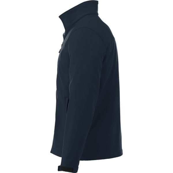 aerial view a navy (575) mens maxson softshell jacket, image 3 of 7