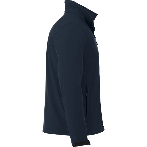 aerial view a navy (575) mens maxson softshell jacket, image 4 of 7