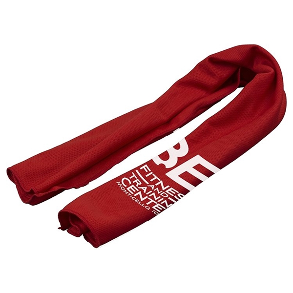aerial view a red the rainier cooling neck towel, image 3 of 5
