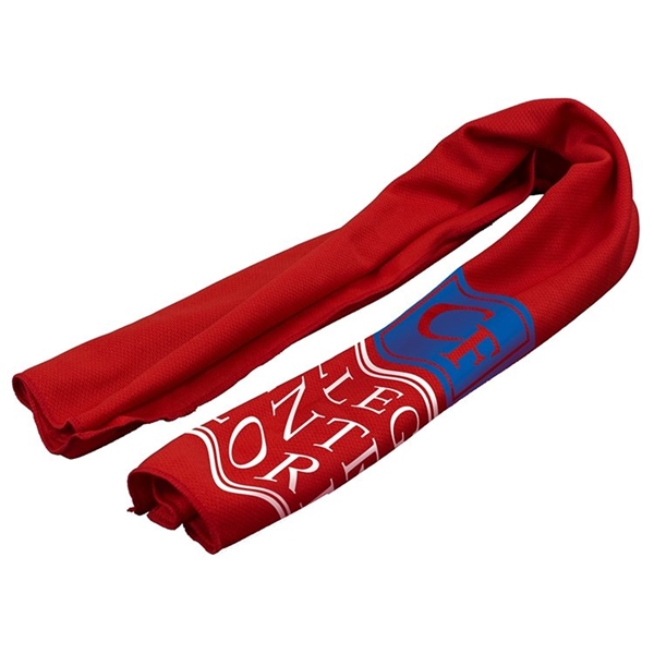 aerial view a red the rainier cooling neck towel, image 4 of 5