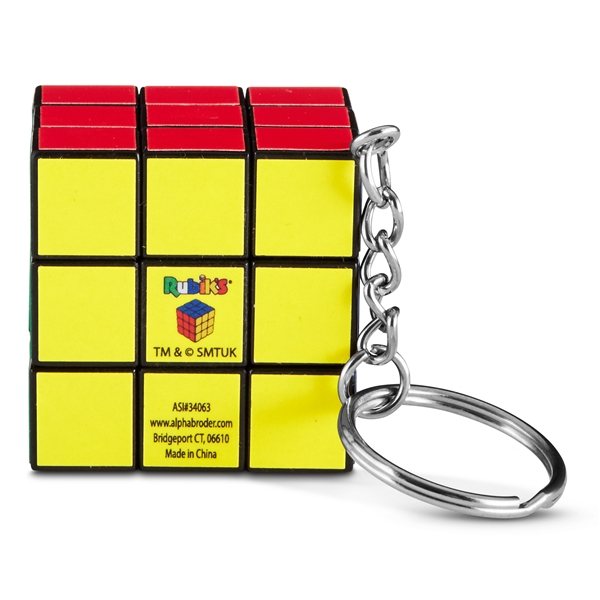 aerial view a multicolor micro rubiks(r) cube keychain, image 5 of 7