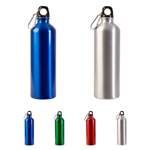 aerial view a group of 25 oz aluminum alpine sports bottle, image 2 of 6