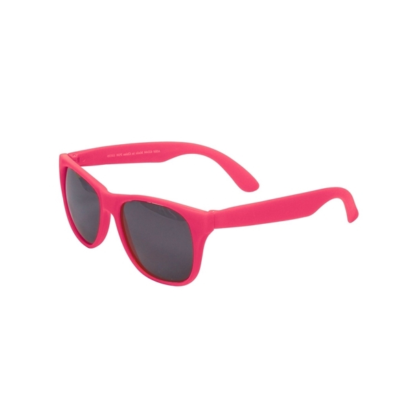 aerial view a pink single tone matte plastic sunglasses, image 2 of 2