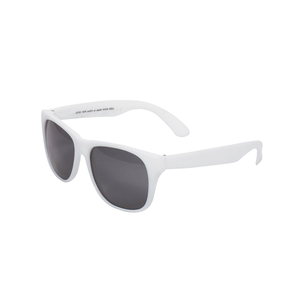 aerial view a white single tone matte plastic sunglasses, image 2 of 2