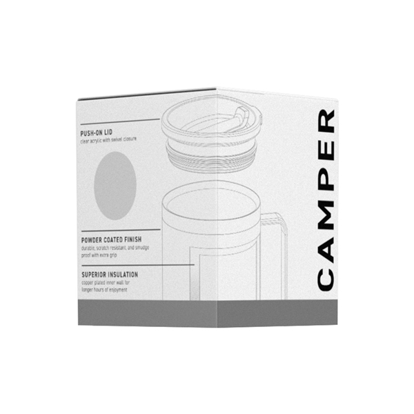 aerial view a matte orange camper, image 8 of 8