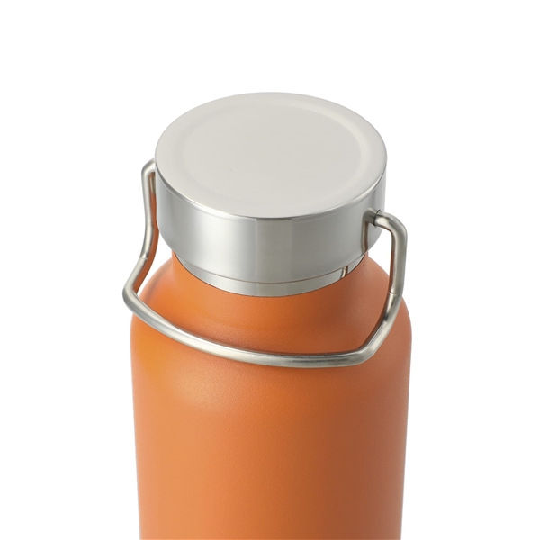 aerial view a orange thor copper vacuum insulated 22oz water bottle, image 4 of 5