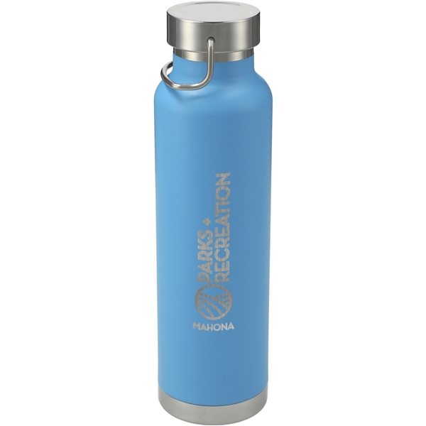 aerial view a process blue thor copper vacuum insulated 22oz water bottle, image 4 of 7