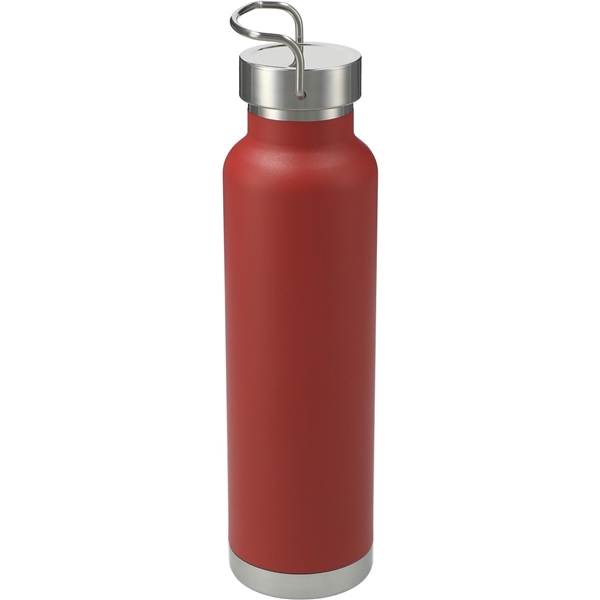 aerial view a red thor copper vacuum insulated 22oz water bottle, image 4 of 6