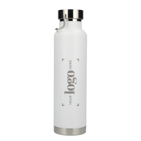 aerial view a white thor copper vacuum insulated 22oz water bottle, image 5 of 9