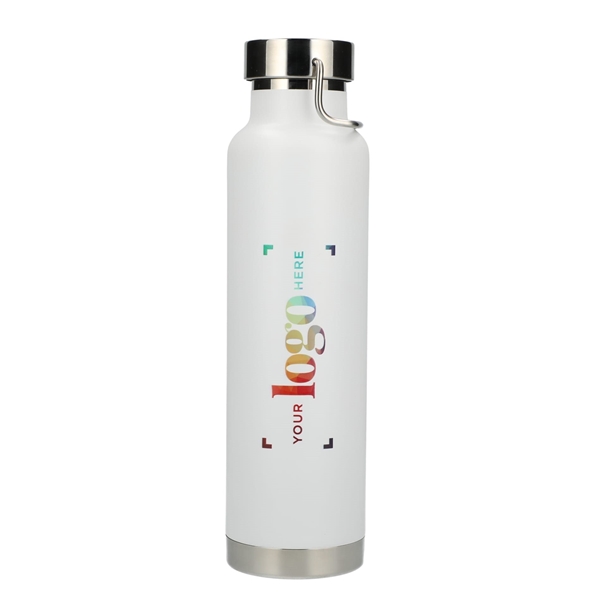 aerial view a white thor copper vacuum insulated 22oz water bottle, image 6 of 9