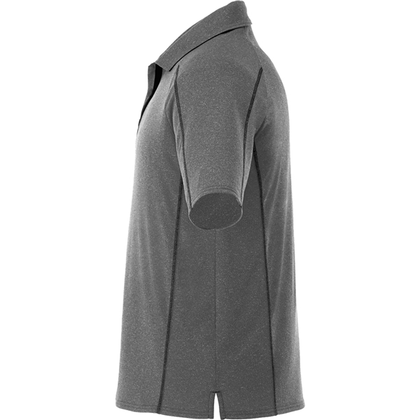 aerial view a heather dk charcoal/black smk (998) mens macta short sleeve polo, image 3 of 4