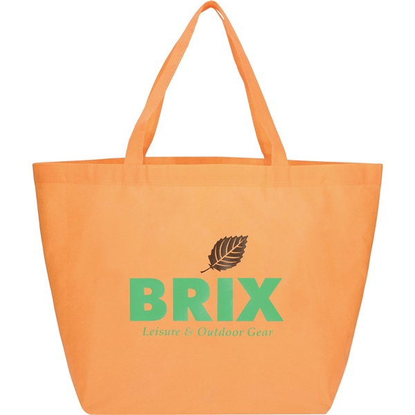 aerial view a orange the yaya non - woven bottom gusset shoppers budget tote bag - 13 x 19.5, image 2 of 5