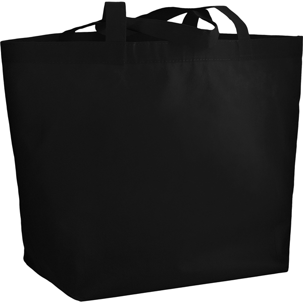 aerial view a black the yaya non - woven bottom gusset shoppers budget tote bag - 13 x 19.5, image 3 of 6