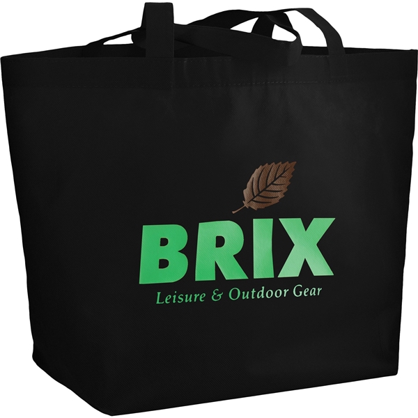 aerial view a black the yaya non - woven bottom gusset shoppers budget tote bag - 13 x 19.5, image 4 of 6