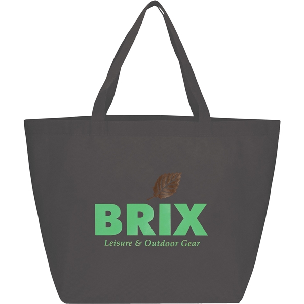 aerial view a gray the yaya non - woven bottom gusset shoppers budget tote bag - 13 x 19.5, image 2 of 6